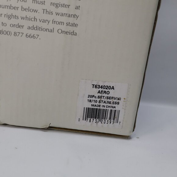 New Oneida AERO 18/10 Stainless Steel 20pc Flatware Set Forks Spoons Knives - Picture 3 of 6